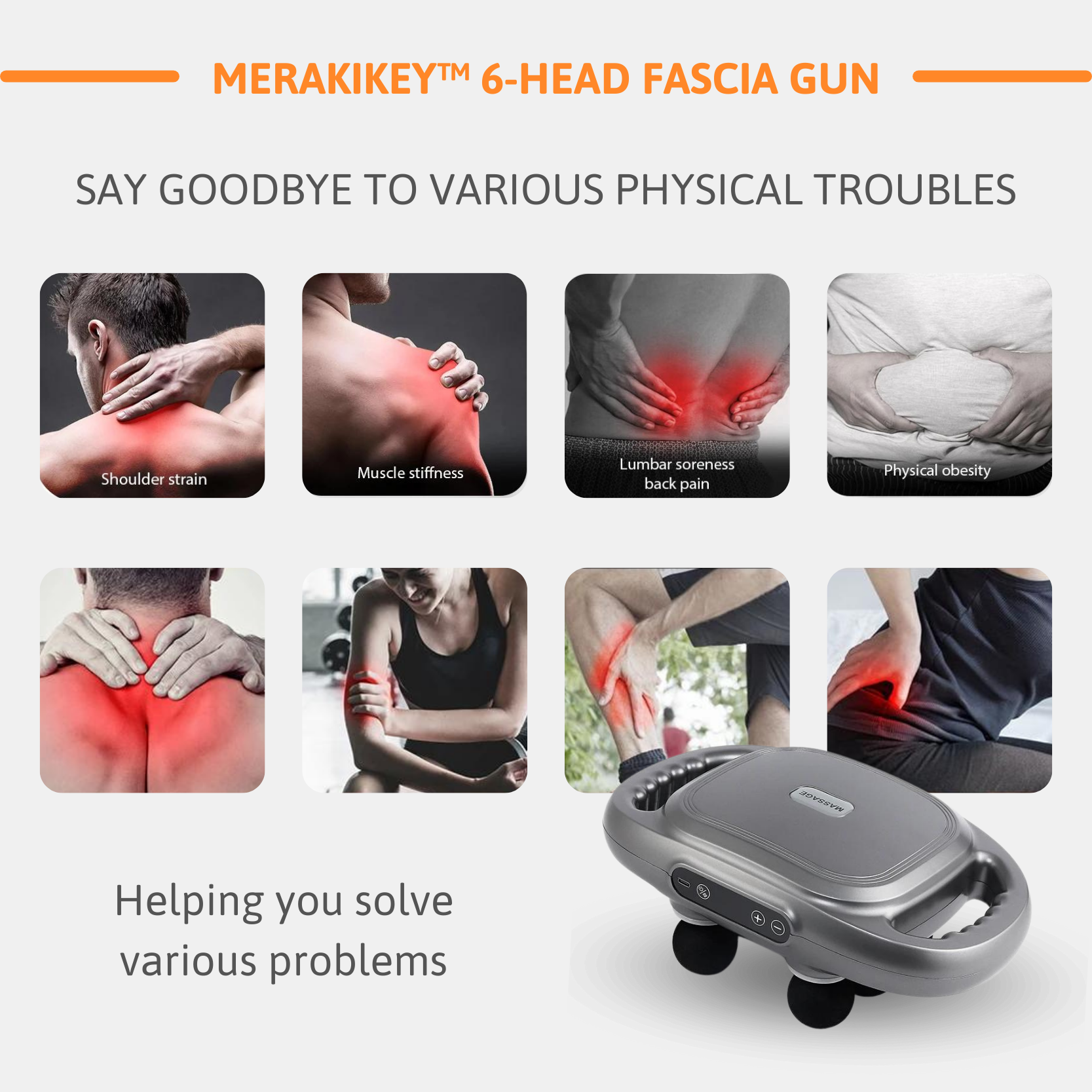 FlexiRelief Pro | 6-köpfiger hochfrequenter Muskelmassager