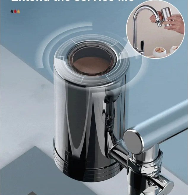 AquaLuxe Installationsfreier Edelstahl Wasserreiniger | Raffinierte Wasserfiltration für einen reinen Haushalt