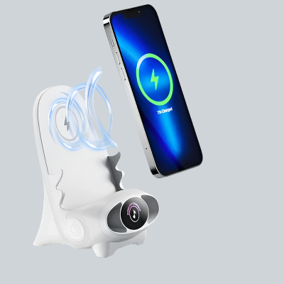 LuxiCharge Luxe Mini Stuhl | Drahtloses Schnellladegerät und multifunktionale Telefonhalterung