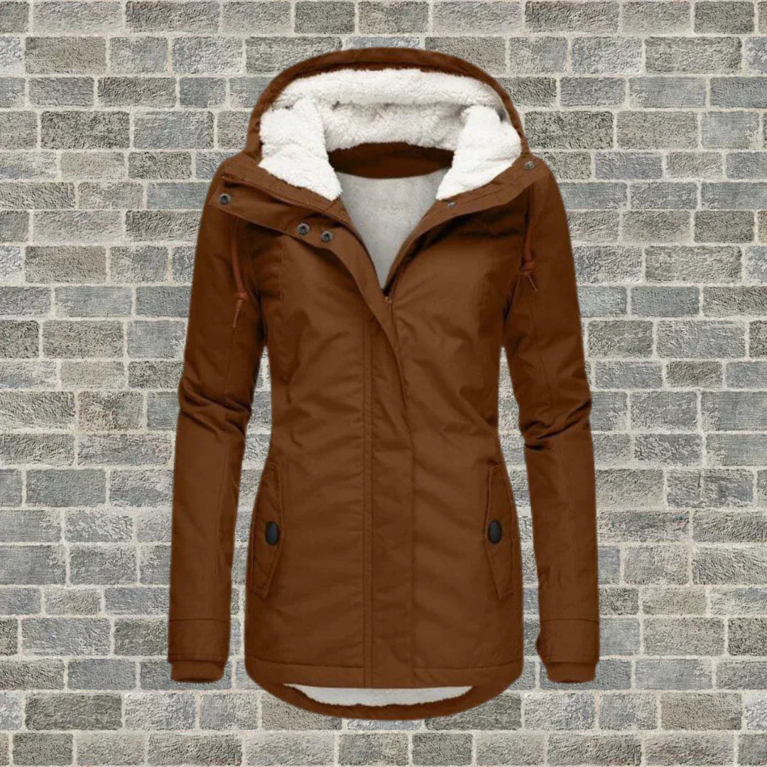 Elegante Damen Winterjacke – Bequeme Mittellange Jacke mit Praktischen Taschen
