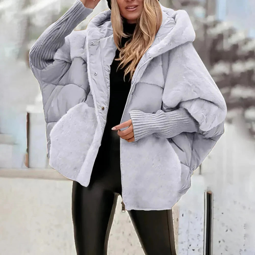 CozyShell Übergröße Damen Pufferjacke – Warme Winterjacke mit Kapuze und dicker Füllung