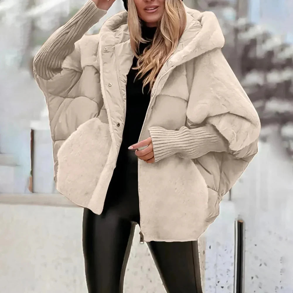 CozyShell Übergröße Damen Pufferjacke – Warme Winterjacke mit Kapuze und dicker Füllung