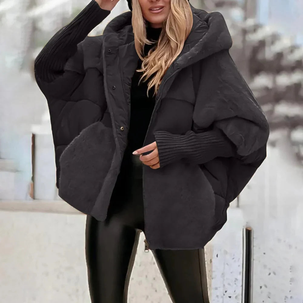 CozyShell Übergröße Damen Pufferjacke – Warme Winterjacke mit Kapuze und dicker Füllung