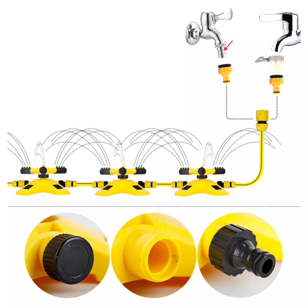 AquaLux 360º Sprinklersystem | Automatische Bewässerungslösung mit einem verstärkten 15M Schlauch für optimale Gartenpflege
