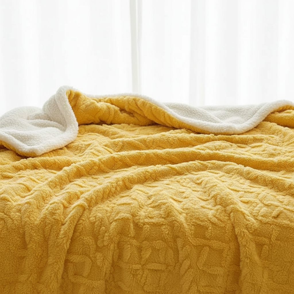 WarmThuis Winterdecke – Luxuriöse Lammwoll-Fleece-Decke mit beidseitigem Design
