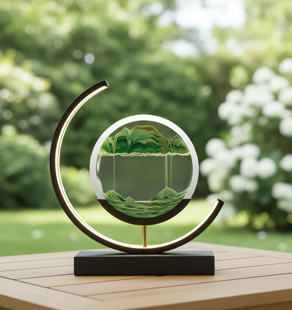 DuneGlow Tischlampe – Handgefertigte Stimmungsleuchte mit Beruhigendem Licht und Modernem Design