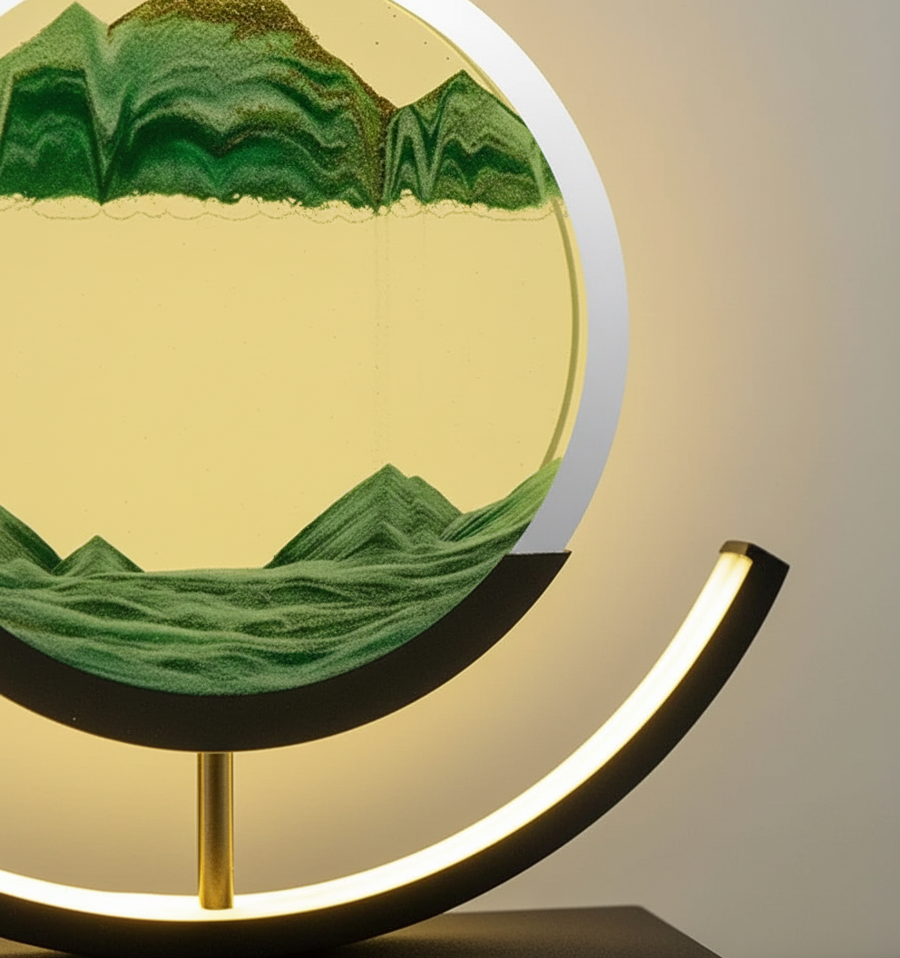 DuneGlow Tischlampe – Handgefertigte Stimmungsleuchte mit Beruhigendem Licht und Modernem Design