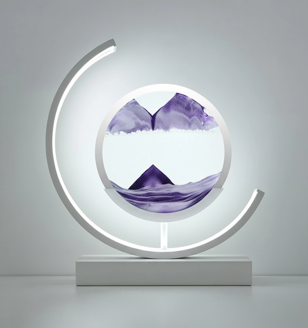 DuneGlow Tischlampe – Handgefertigte Stimmungsleuchte mit Beruhigendem Licht und Modernem Design