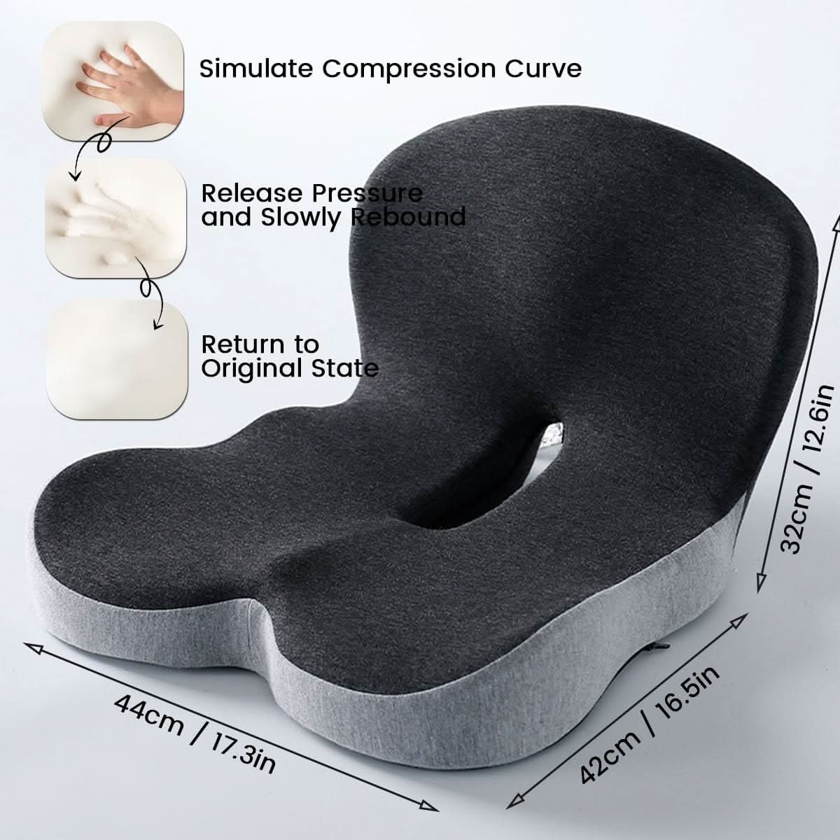 ErgoComfort Sitzkissen – Ergonomisches Memory-Schaumkissen für Rückenstütze und Komfort