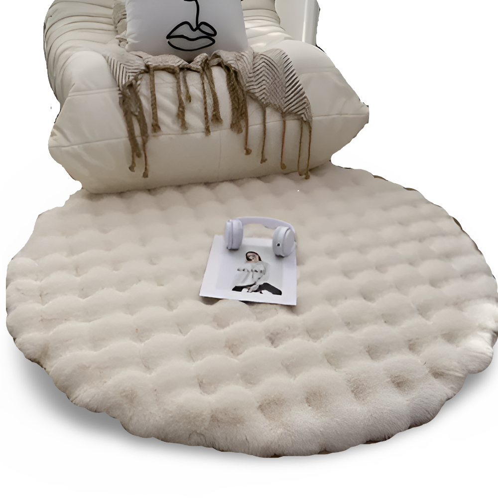 Runde Samtweiche Antirutsch Fußmatte – Gemütliche Fleece Wohndekoration