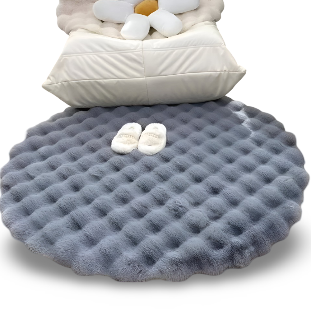 Runde Samtweiche Antirutsch Fußmatte – Gemütliche Fleece Wohndekoration