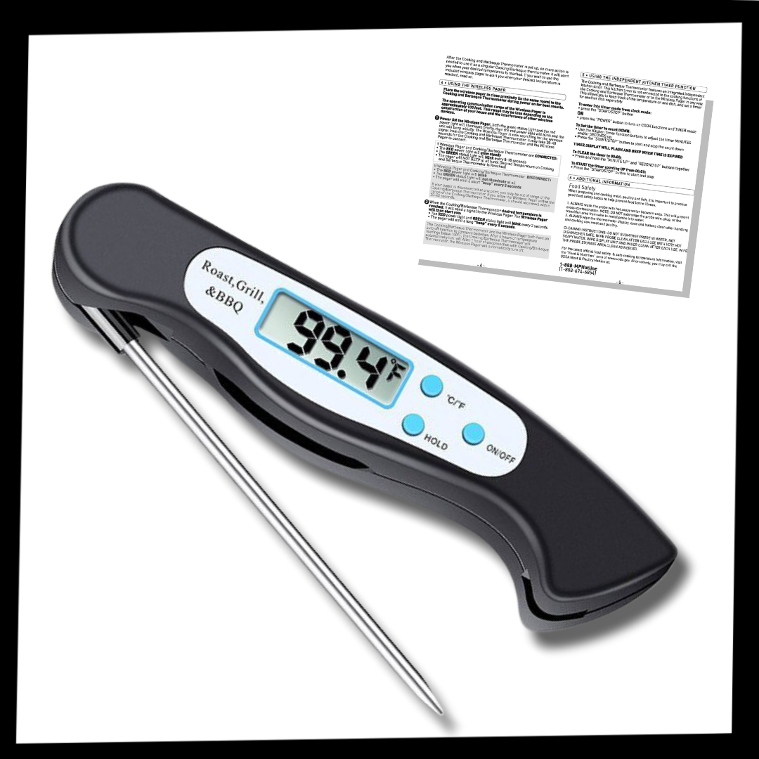 Faltbares digitales Sofort-Lesethermometer für Lebensmittel