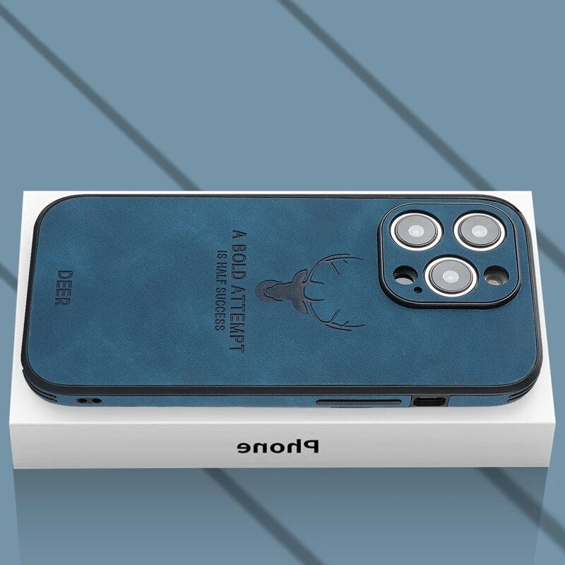 Deer - Luxuriöse Leder-iPhone-Hülle mit stilvollem Design und stoßfester Schutz