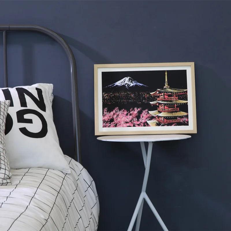 5D Kratzkunstplatte | Das ultimative künstlerische Abenteuer für alle Altersgruppen | Incl. Gratis Holzkratzstift