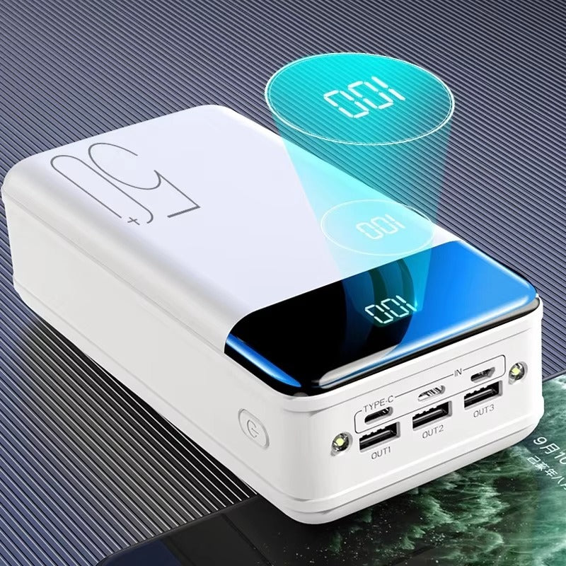 50.000mAh Ultra-Hohe Kapazität Power Bank – Super Schnelles Laden für Telefone, Tablets & Laptops