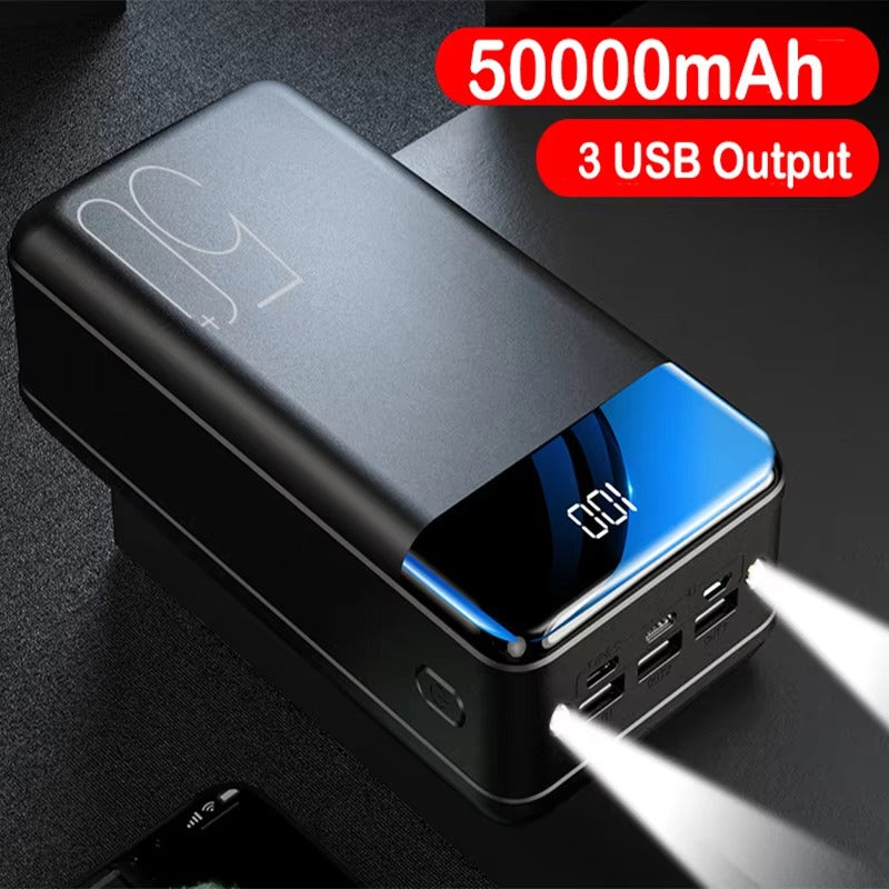 50.000mAh Ultra-Hohe Kapazität Power Bank – Super Schnelles Laden für Telefone, Tablets & Laptops