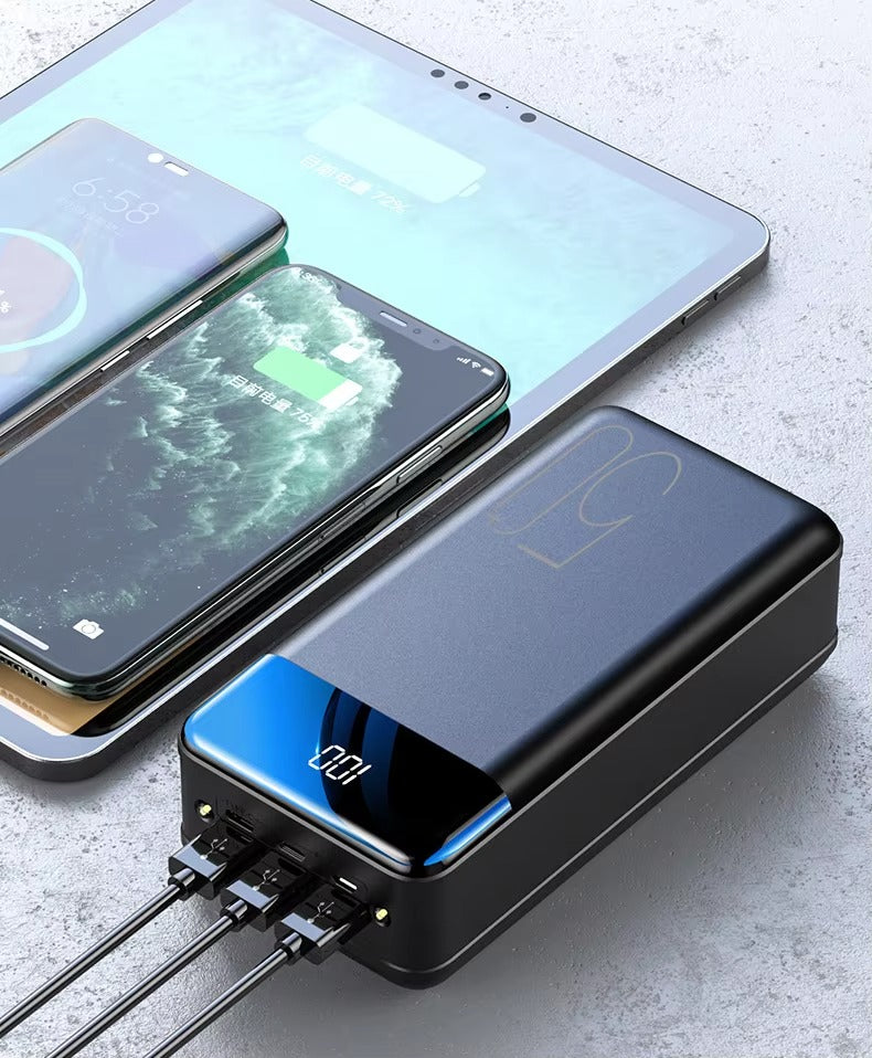 50.000mAh Ultra-Hohe Kapazität Power Bank – Super Schnelles Laden für Telefone, Tablets & Laptops