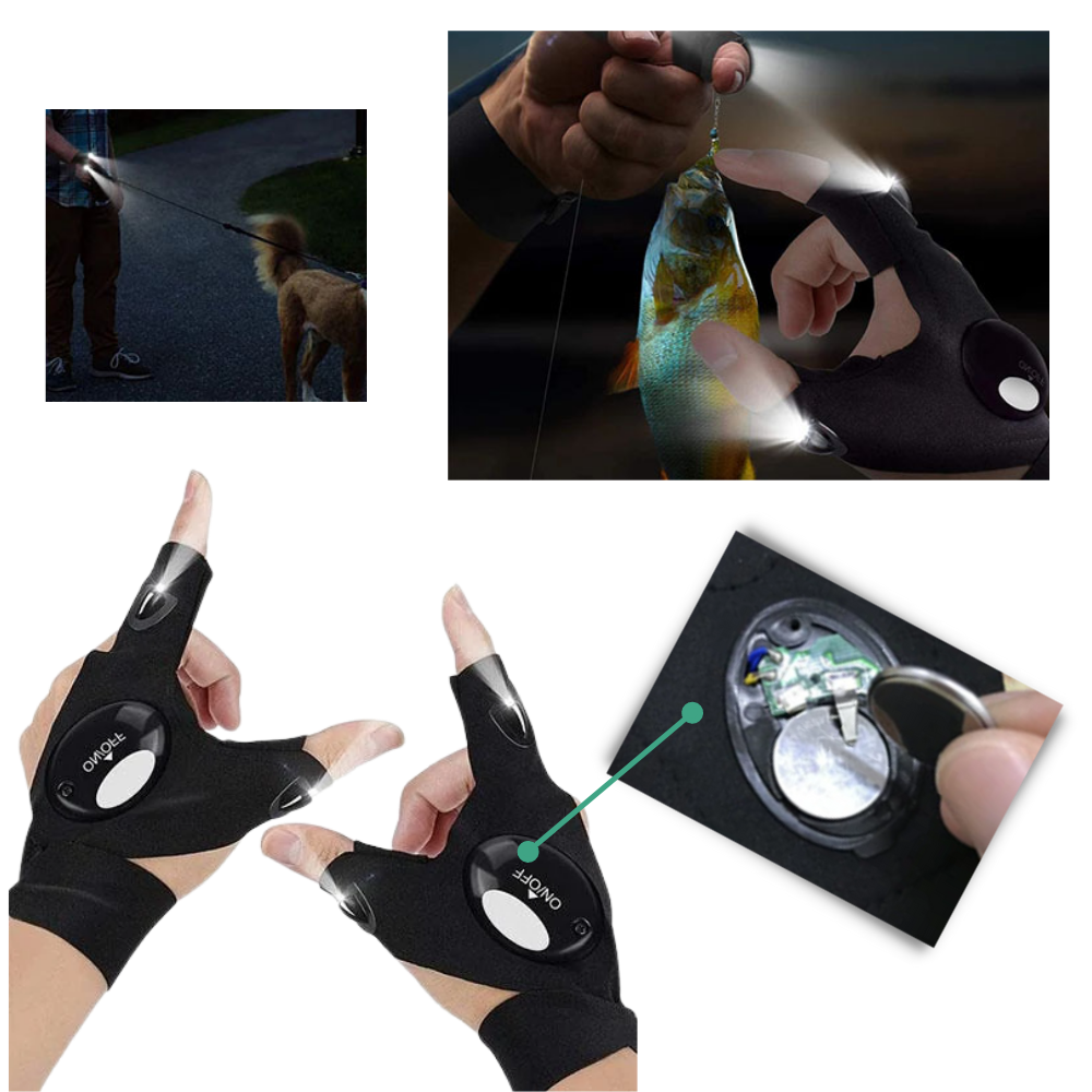 Paar LED-Handschuhe mit wasserdichten Lichtern