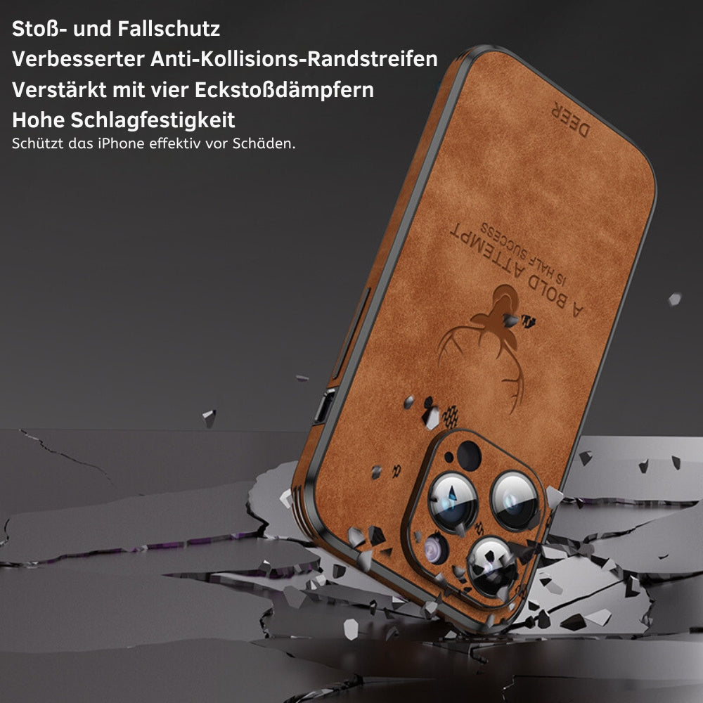 Deer - Luxuriöse Leder-iPhone-Hülle mit stilvollem Design und stoßfester Schutz