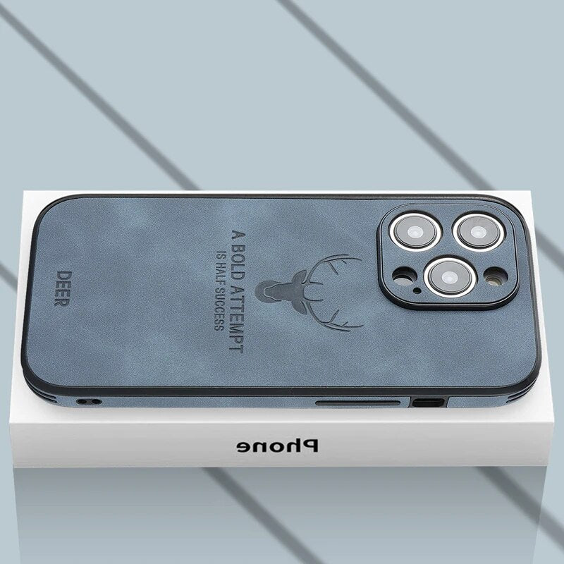 Deer - Luxuriöse Leder-iPhone-Hülle mit stilvollem Design und stoßfester Schutz