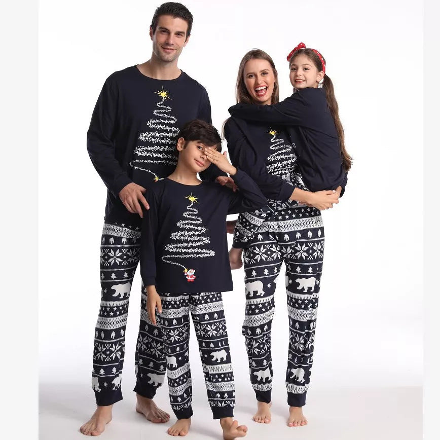 Schwarzer Weihnachtsbaum Druck Passende Familien Weihnachts-Pyjama-Sets