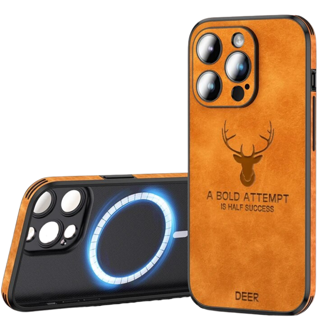 Deer - Luxuriöse Leder-iPhone-Hülle mit stilvollem Design und stoßfester Schutz