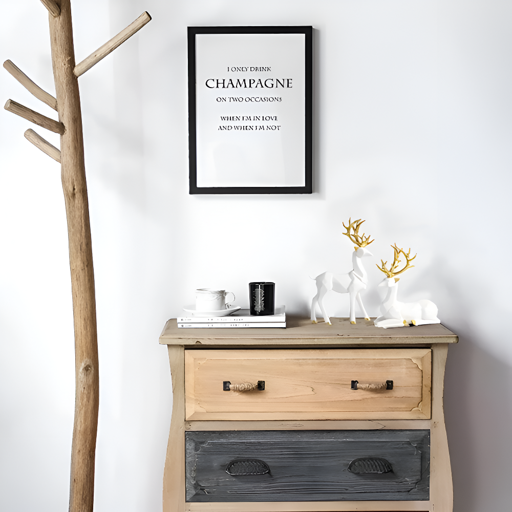 Geometrisches Rentier Figurenset – Moderne 2-teilige Resin-Dekoration