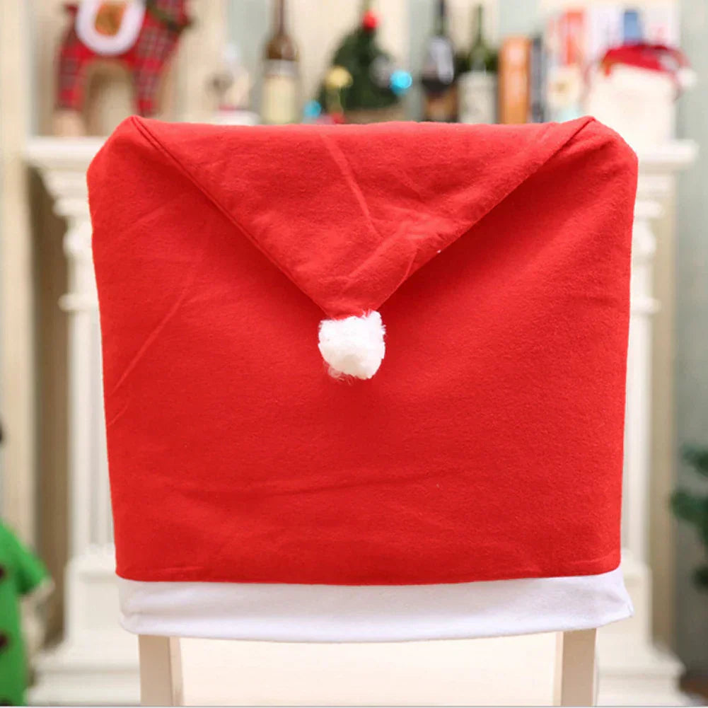 SantaSeat Weihnachts-Stuhlhussen – Set von dekorativen Stuhlhussen mit Weihnachtsmann-Design