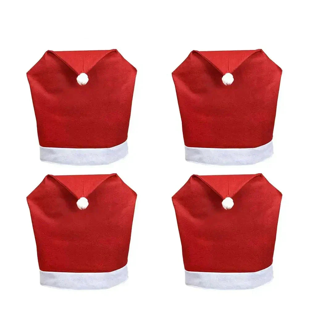 SantaSeat Weihnachts-Stuhlhussen – Set von dekorativen Stuhlhussen mit Weihnachtsmann-Design