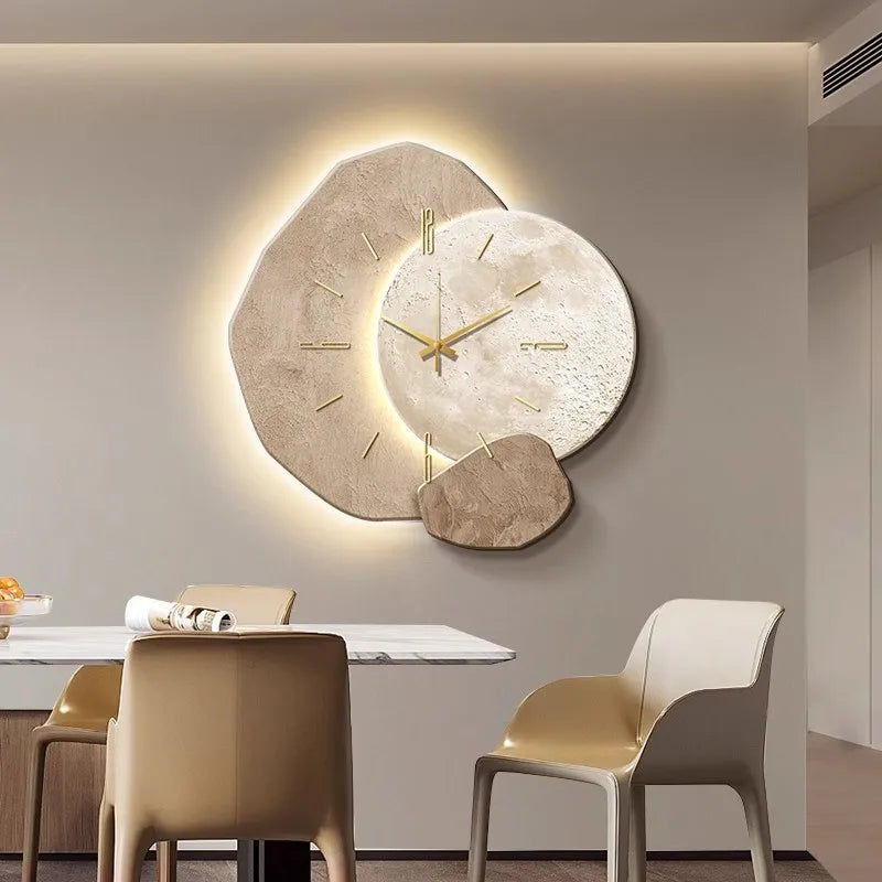Skandinavische Luxuriöse Wanduhr – Modernes Design mit Beleuchtung
