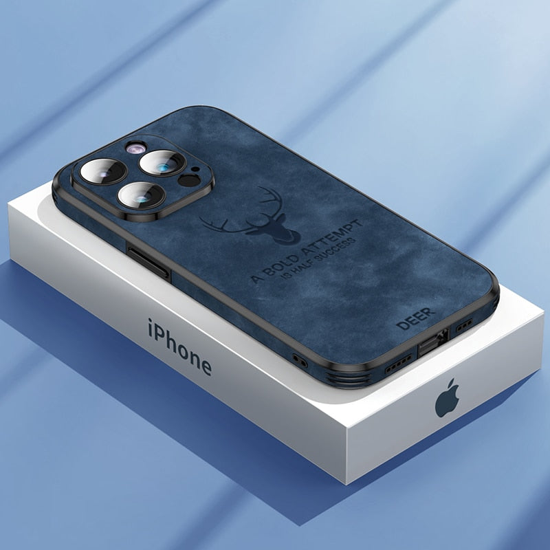 Deer - Luxuriöse Leder-iPhone-Hülle mit stilvollem Design und stoßfester Schutz