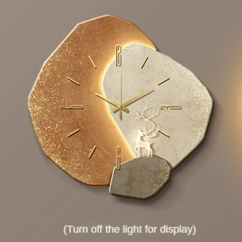 Skandinavische Luxuriöse Wanduhr – Modernes Design mit Beleuchtung