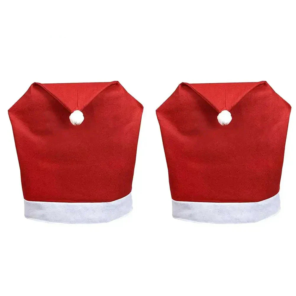 SantaSeat Weihnachts-Stuhlhussen – Set von dekorativen Stuhlhussen mit Weihnachtsmann-Design