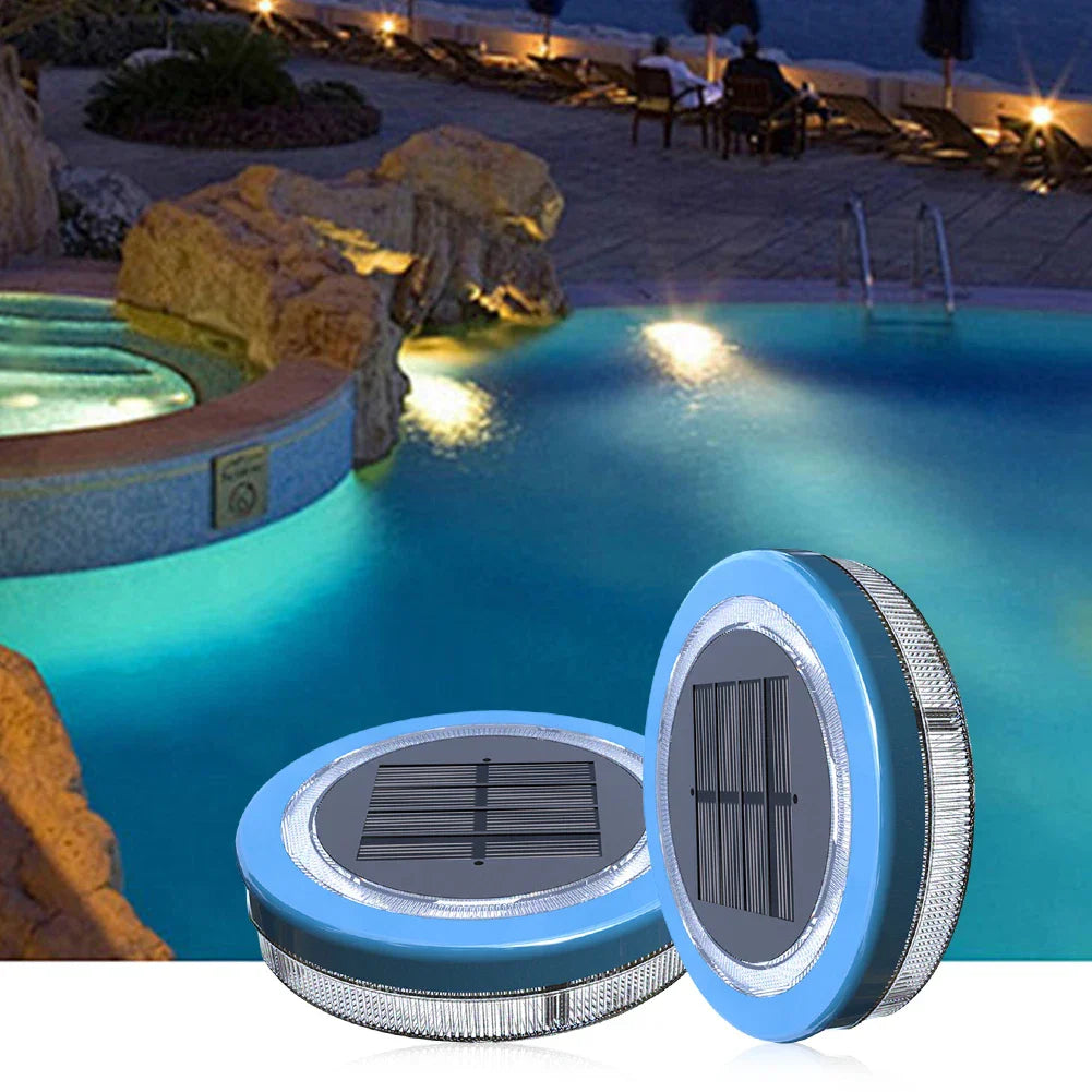 AquaLuxe Solar-Poollicht | Schwimmend, wasserdicht und stimmungsvolles blaues LED-Licht