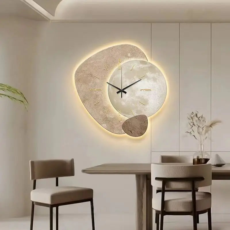 Skandinavische Luxuriöse Wanduhr – Modernes Design mit Beleuchtung