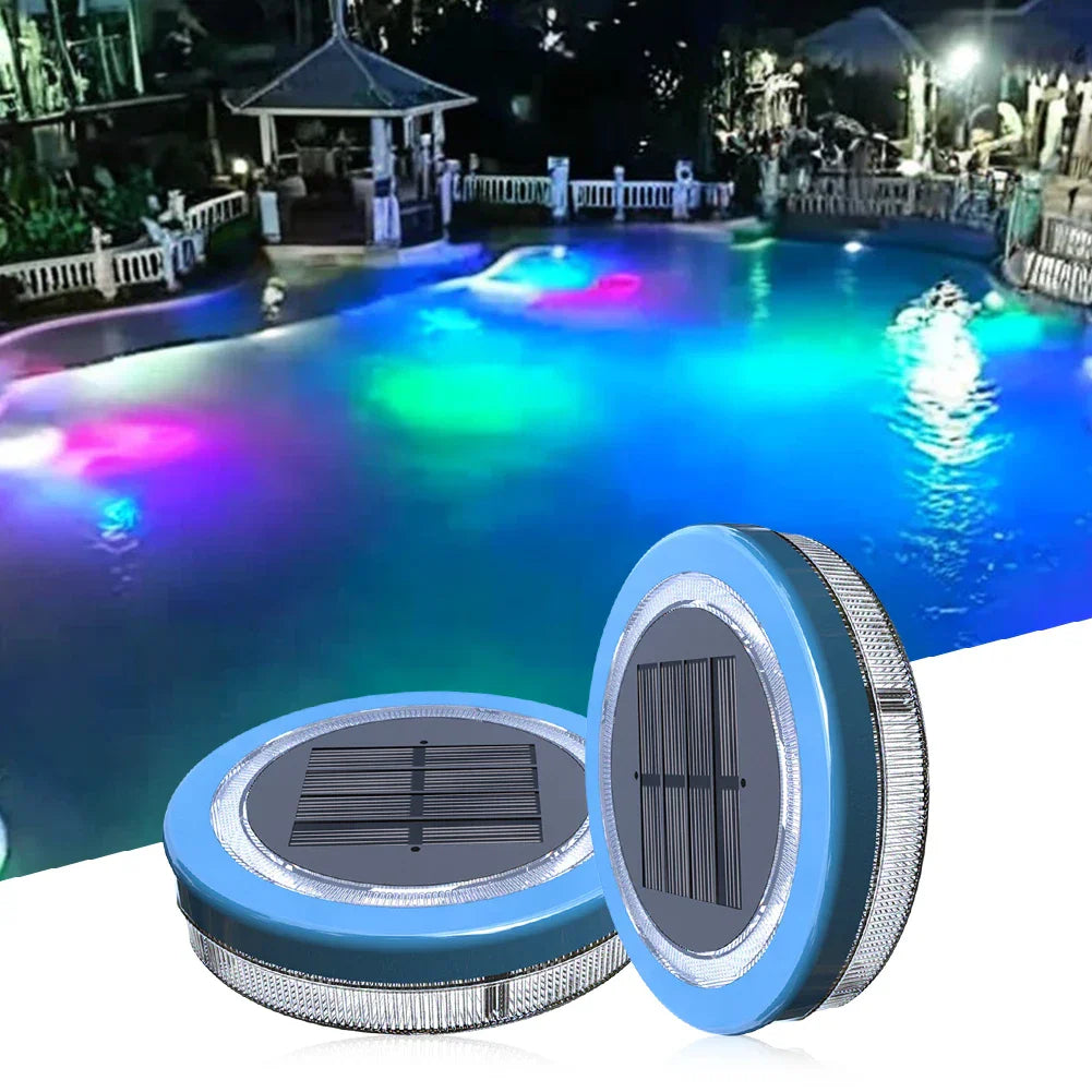 AquaLuxe Solar-Poollicht | Schwimmend, wasserdicht und stimmungsvolles blaues LED-Licht