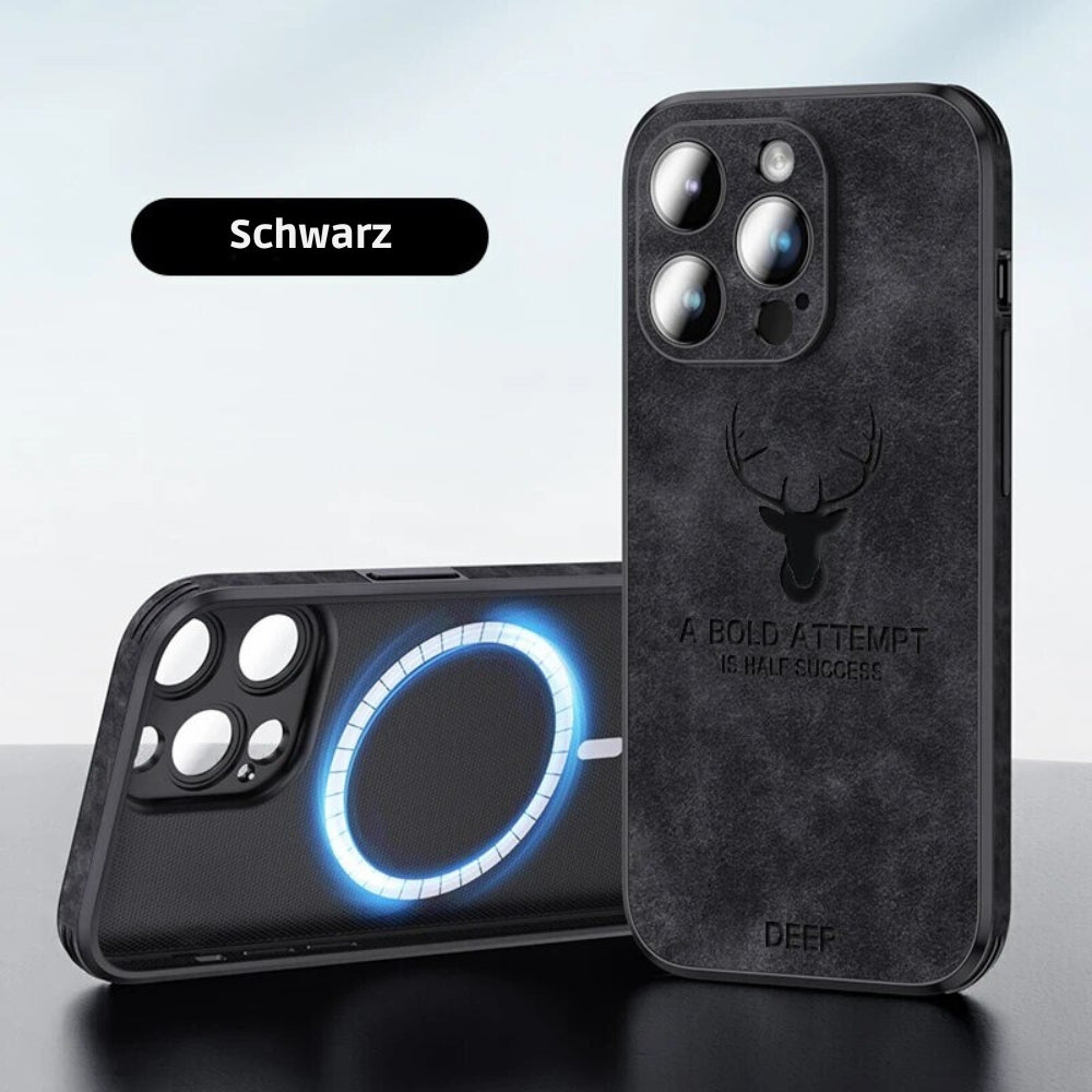 Deer - Luxuriöse Leder-iPhone-Hülle mit stilvollem Design und stoßfester Schutz