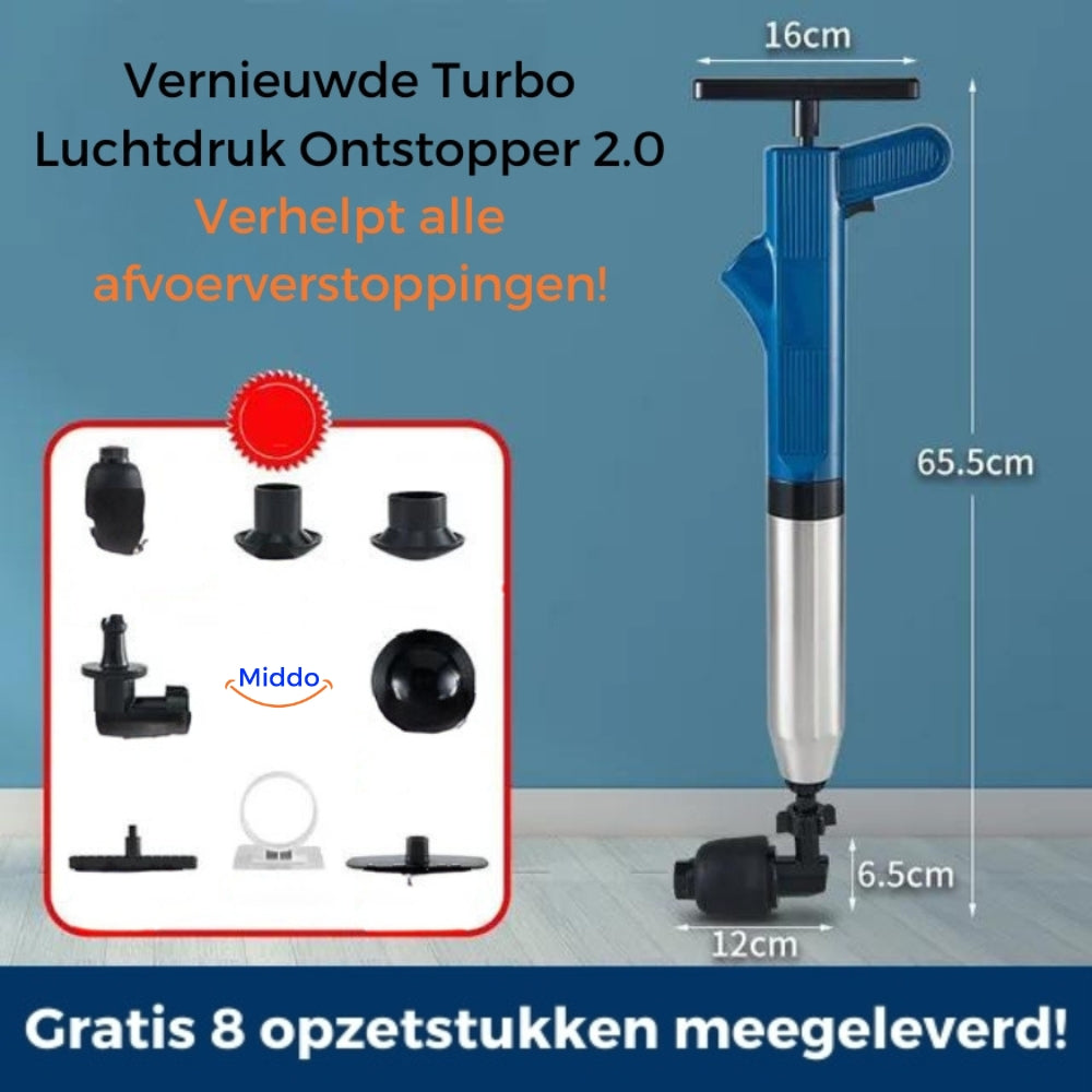 AquaLux Turbo Luftdruck-Rohrreiniger 2.0™ | Effektive Lösung für alle Ihre Abflussverstopfungen!