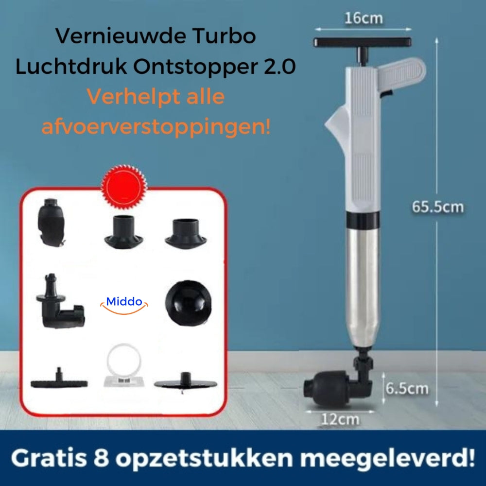 AquaLux Turbo Luftdruck-Rohrreiniger 2.0™ | Effektive Lösung für alle Ihre Abflussverstopfungen!
