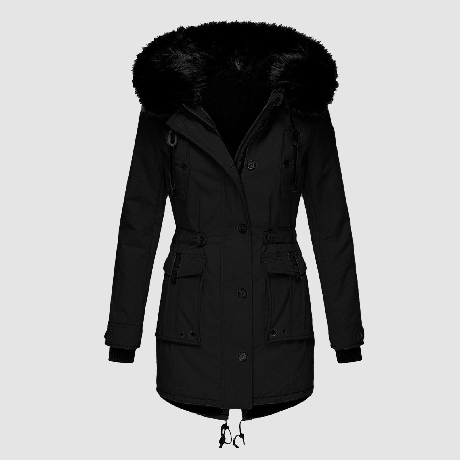 Warme Damenparka Elenora – Stilvolle Winterjacke mit Kunstfellkragen und Bequemer Passform
