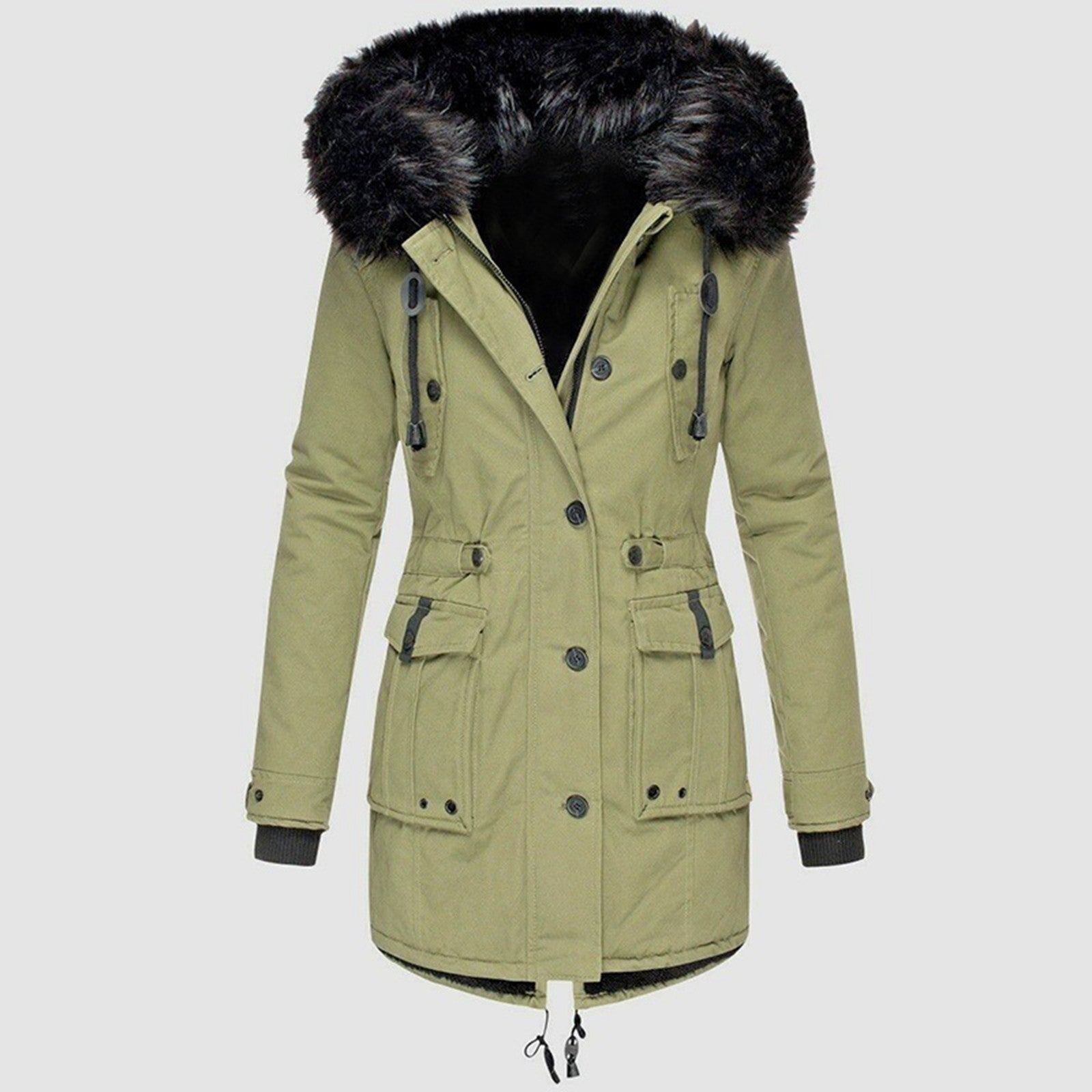 Warme Damenparka Elenora – Stilvolle Winterjacke mit Kunstfellkragen und Bequemer Passform