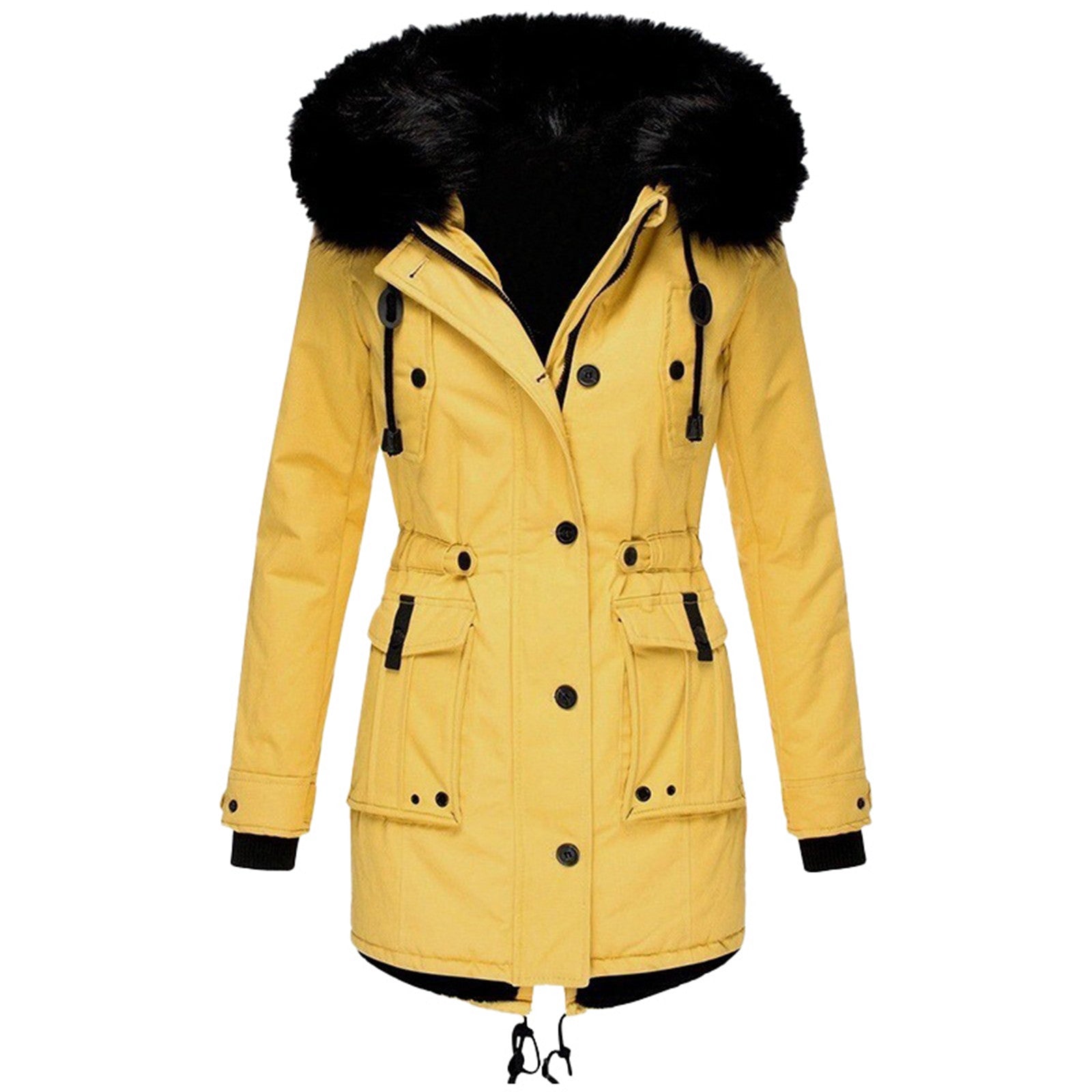 Warme Damenparka Elenora – Stilvolle Winterjacke mit Kunstfellkragen und Bequemer Passform