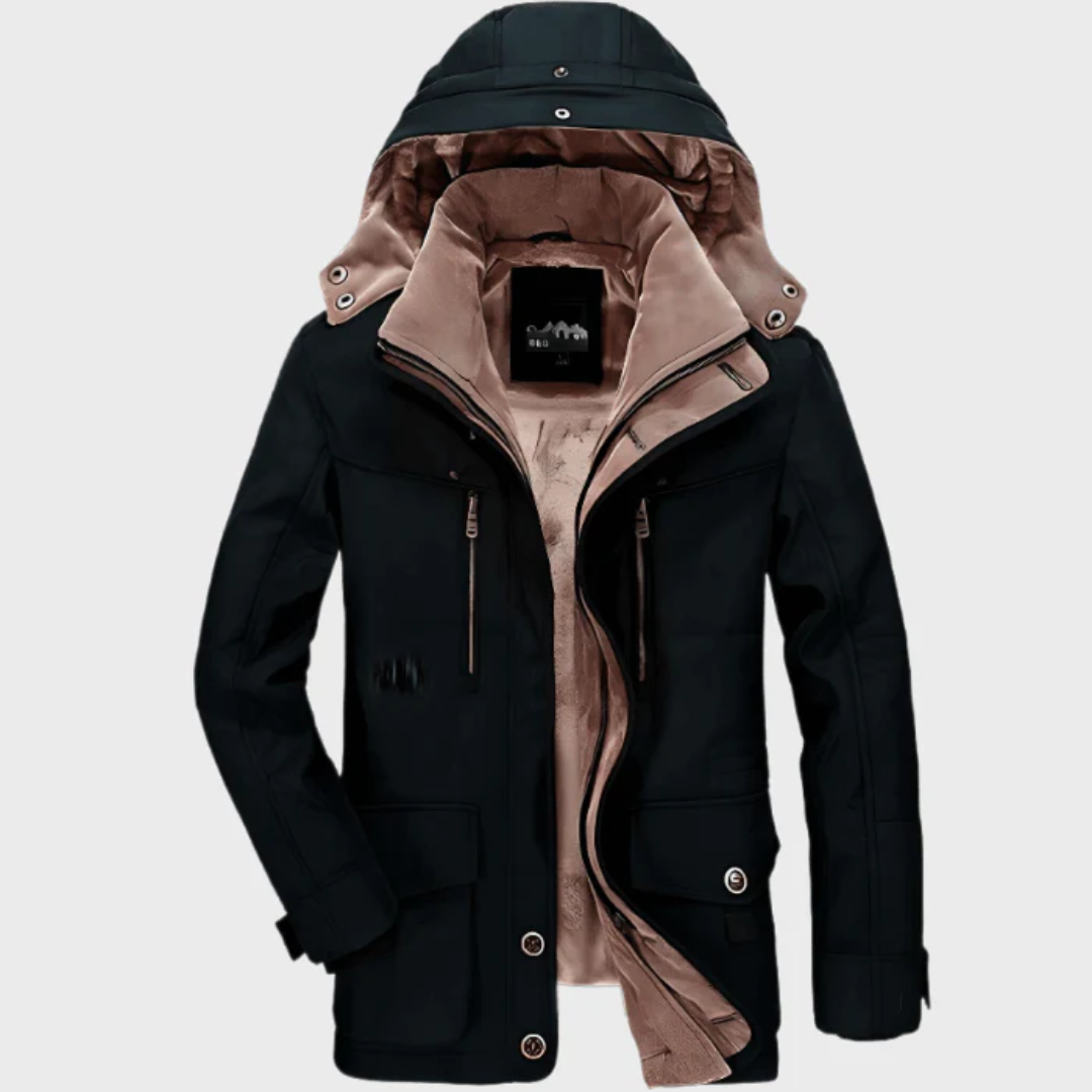 UrbanShield Herren Winterjacke – Funktionelles Design mit mehreren Taschen