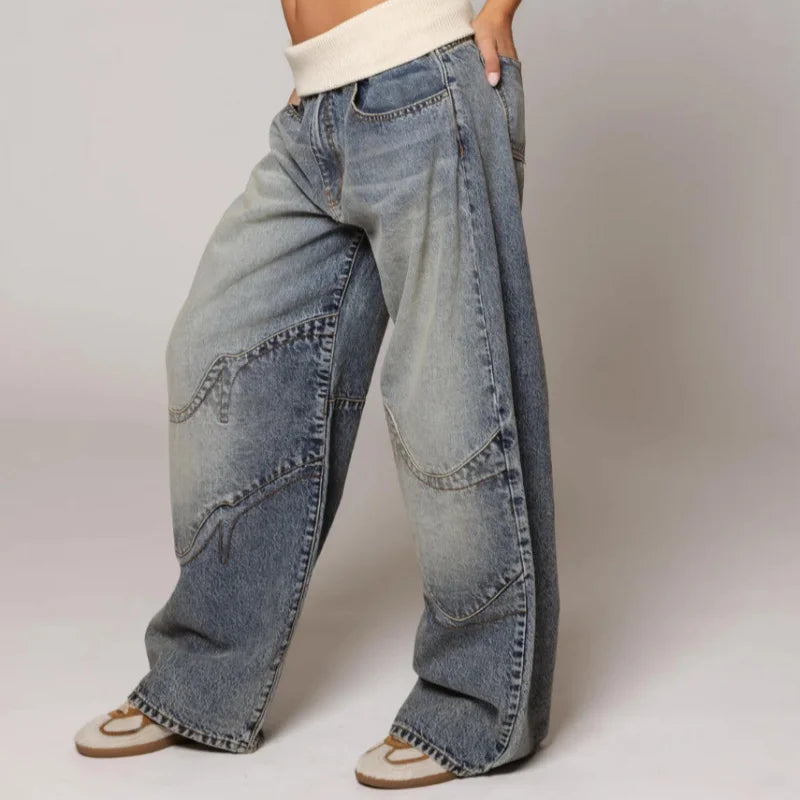 Vanessa Baggy Jeans Damen – Vintage weite Denim-Hose