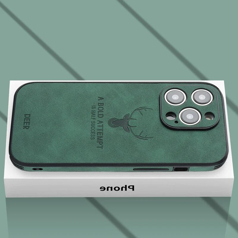 Deer - Luxuriöse Leder-iPhone-Hülle mit stilvollem Design und stoßfester Schutz