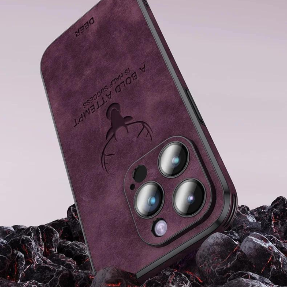 Deer - Luxuriöse Leder-iPhone-Hülle mit stilvollem Design und stoßfester Schutz