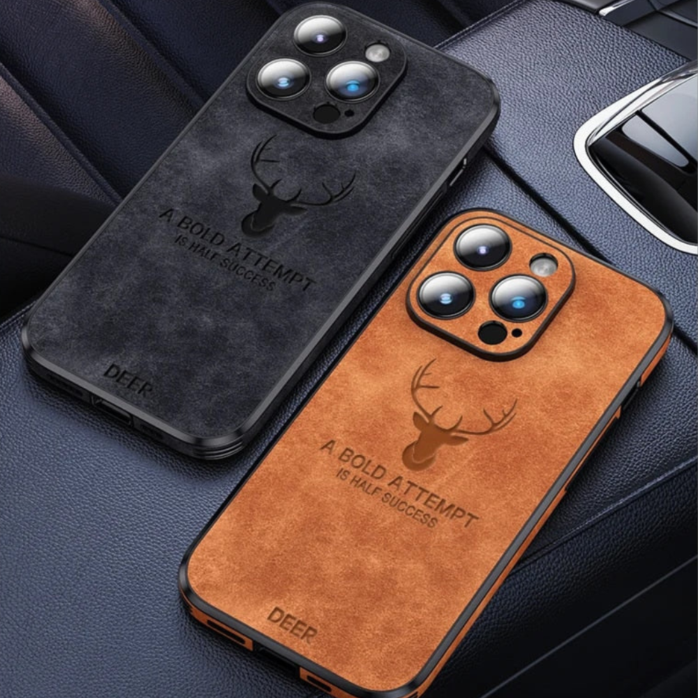 Deer - Luxuriöse Leder-iPhone-Hülle mit stilvollem Design und stoßfester Schutz