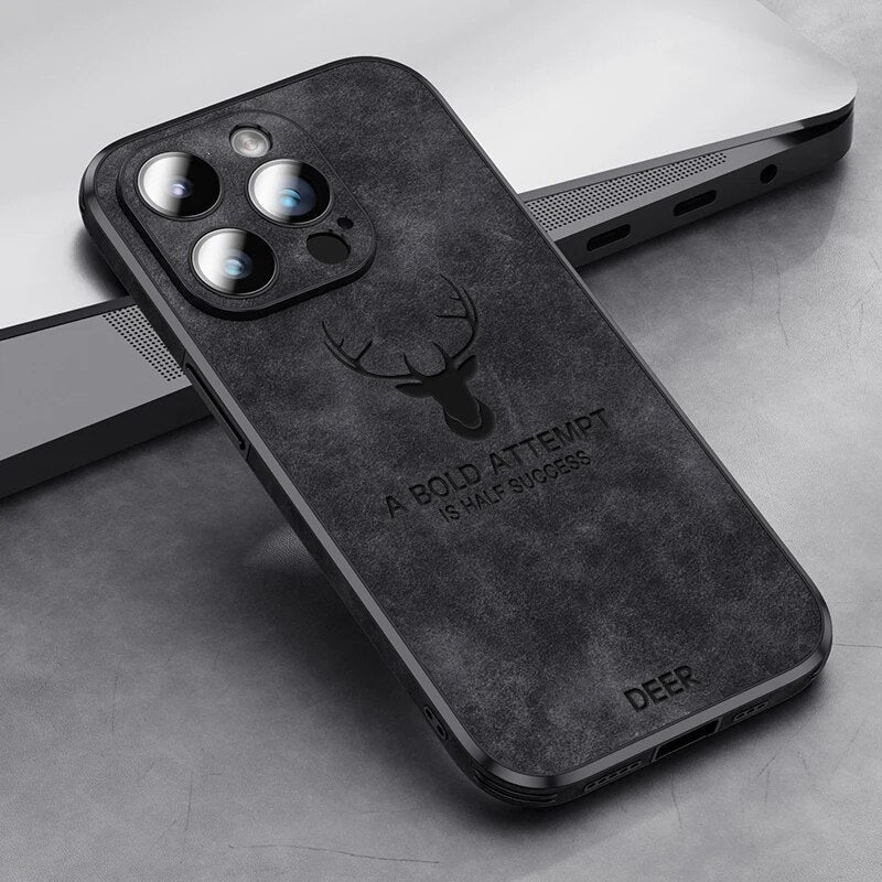 Deer - Luxuriöse Leder-iPhone-Hülle mit stilvollem Design und stoßfester Schutz