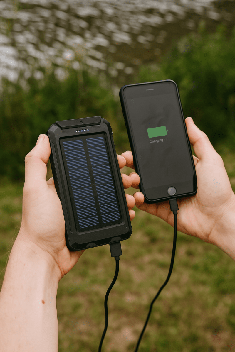 Wasserdichte Stoßfeste Solar-Batterie 10.000 mAh | Solaraufladbar