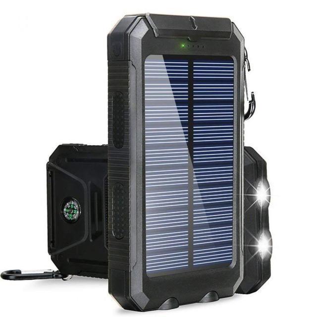 Solarbatterie 8000mAh - Doppel-USB, Wasserdicht, Stoßfest, LED